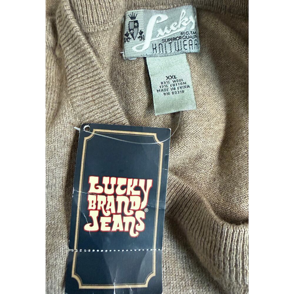 Lucky Brand XXL Brown Skull Graphic Sweater Knit Long Sleeve Crew Neck NWT New - Picture 8 of 9